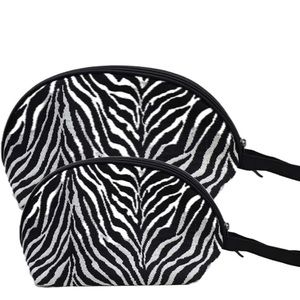 Zebra Print Cosmetic Travel Bag, 2 PK